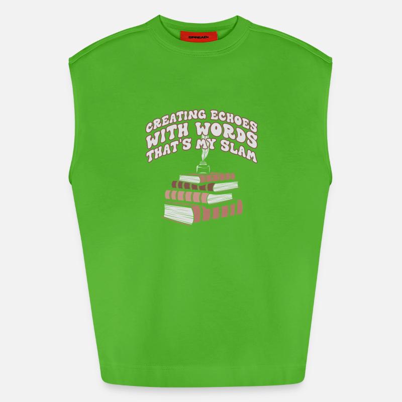 Echos durch Worte Slam-Stack - Heavyweight Oversized Organic Tank Top Made in EU - Apple Neon