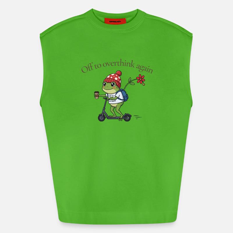 Toad-ally caffeinated frog - Heavyweight Oversized Organic Tank Top Made in EU - Apple Neon