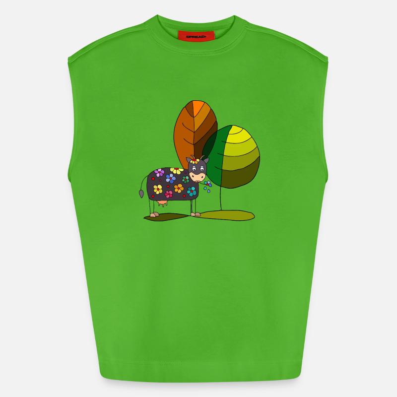 Cow - Heavyweight Oversized Organic Tank Top Made in EU - Apple Neon