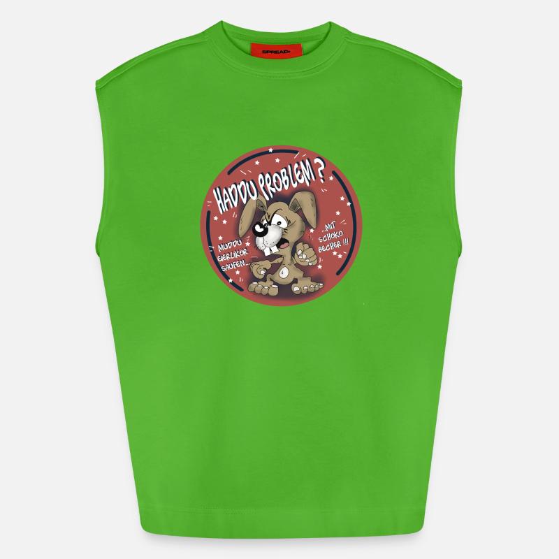 Haddu Problem - Heavyweight Oversized Organic Tank Top Made in EU - Apple Neon