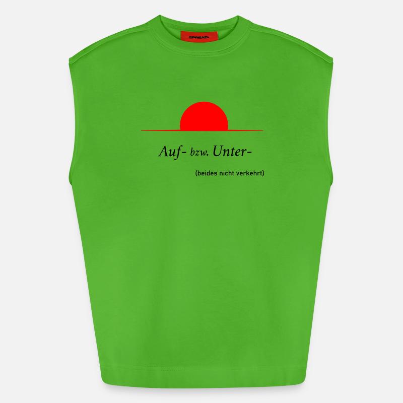 Auf oder Unter - Heavyweight Oversized Organic Tank Top Made in EU - Apple Neon