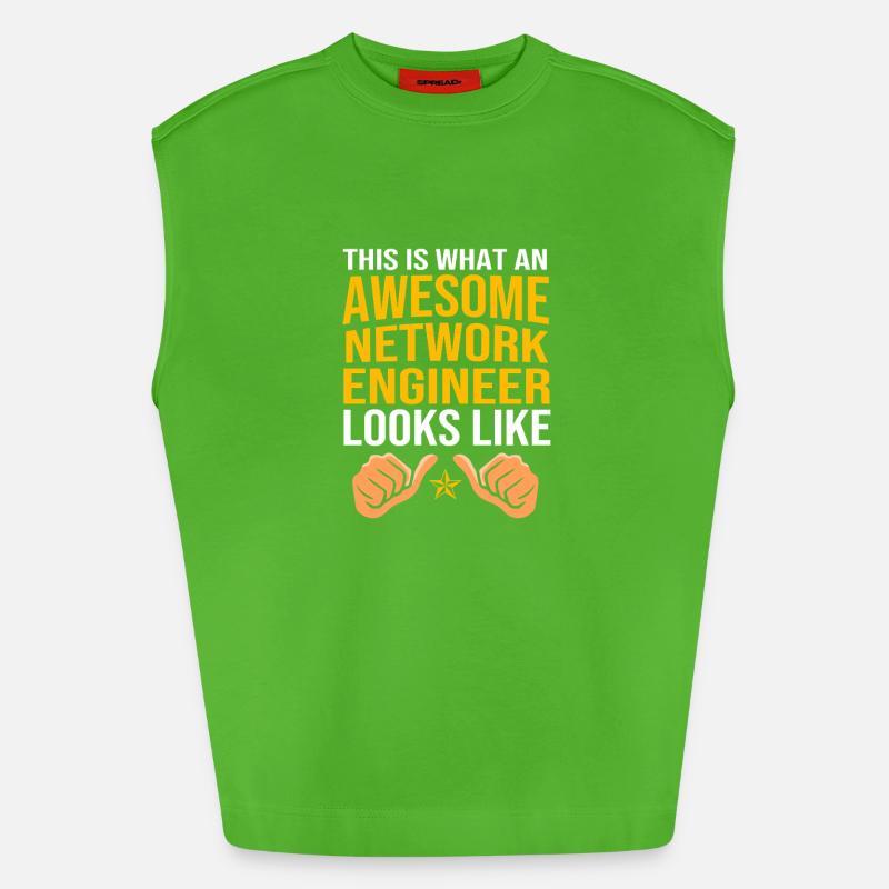 Network Engineer Programmer Computer Scientist - Heavyweight Oversized Organic Tank Top Made in EU - Apple Neon