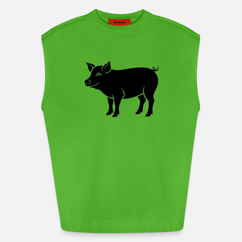 pig - Heavyweight Oversized Organic Tank Top Made in EU - Apple Neon