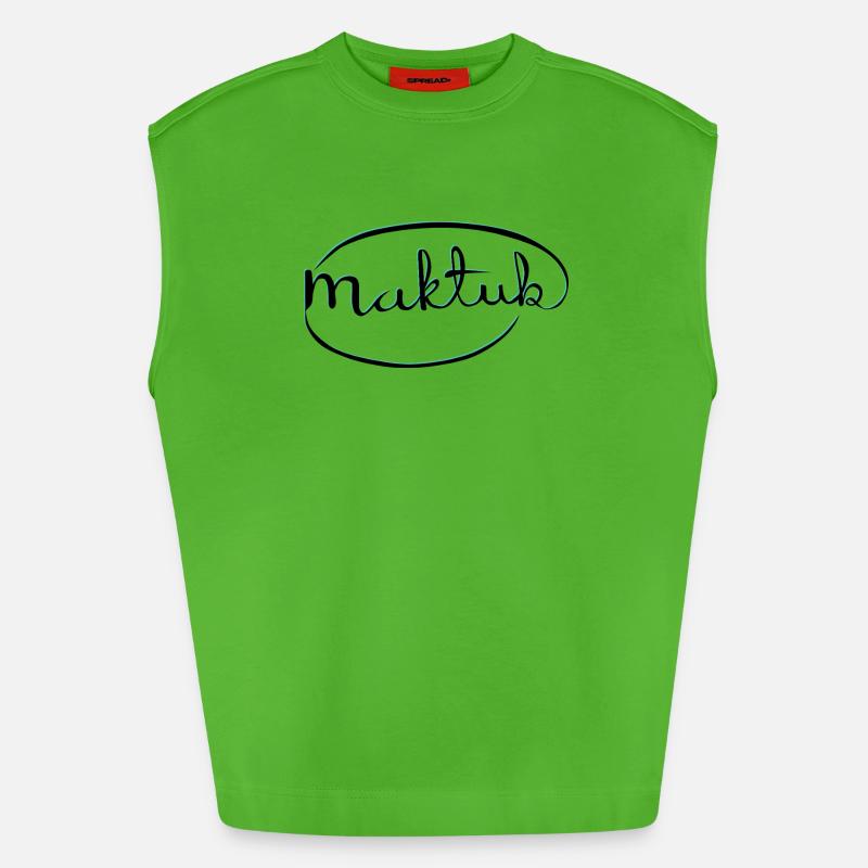 MakeKita Mint Script - Heavyweight Oversized Organic Tank Top Made in EU - Apple Neon