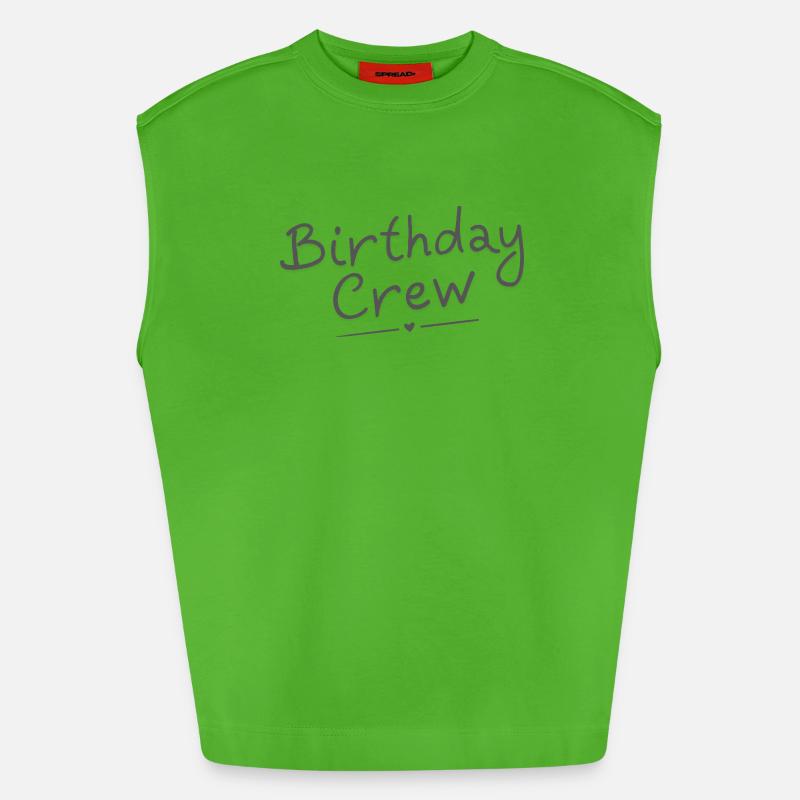 Birthday Crew - Heavyweight Oversized Organic Tank Top Made in EU - Apple Neon