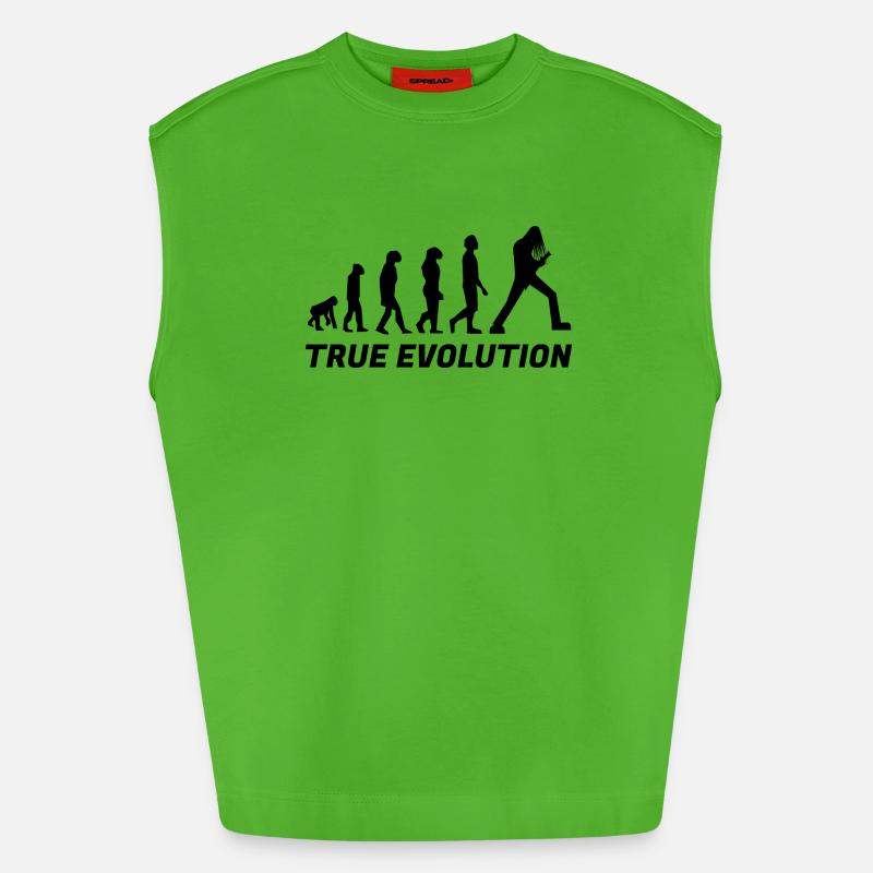 True evolution - Heavyweight Oversized Organic Tank Top Made in EU - Apple Neon