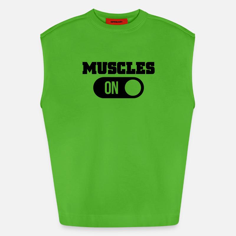 muscles - Heavyweight Oversized Organic Tank Top Made in EU - Apple Neon