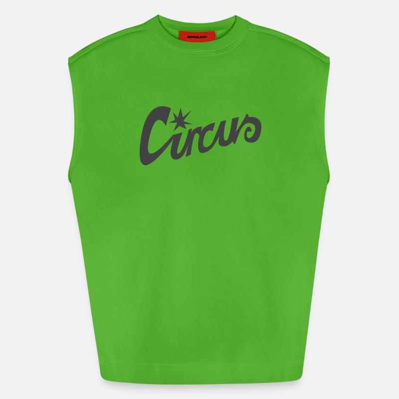 Lettering "Circus" - Heavyweight Oversized Organic Tank Top Made in EU - Apple Neon