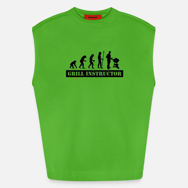 evolution grill instructor - Heavyweight Oversized Organic Tank Top Made in EU - Apple Neon