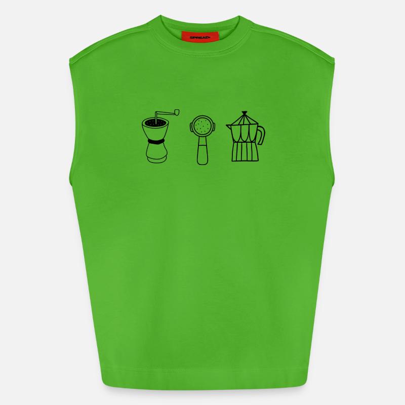 Coffee evolution - Heavyweight Oversized Organic Tank Top Made in EU - Apple Neon