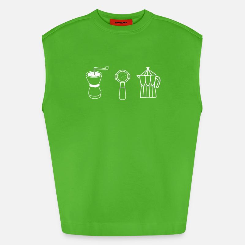 Coffee evolution - Heavyweight Oversized Organic Tank Top Made in EU - Apple Neon
