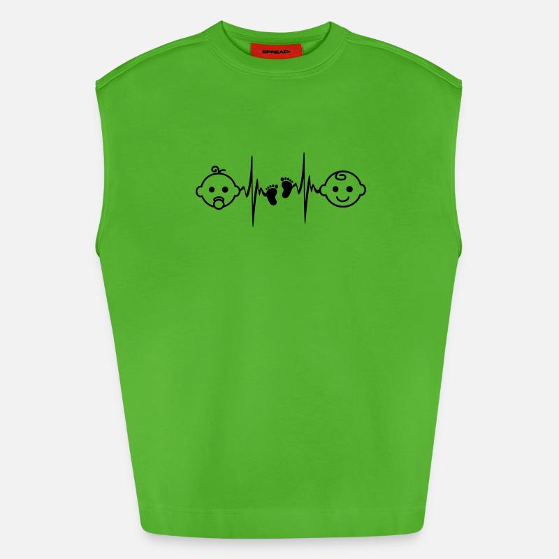 Baby Mädchen oder Junge - Heavyweight Oversized Organic Tank Top Made in EU - Apple Neon