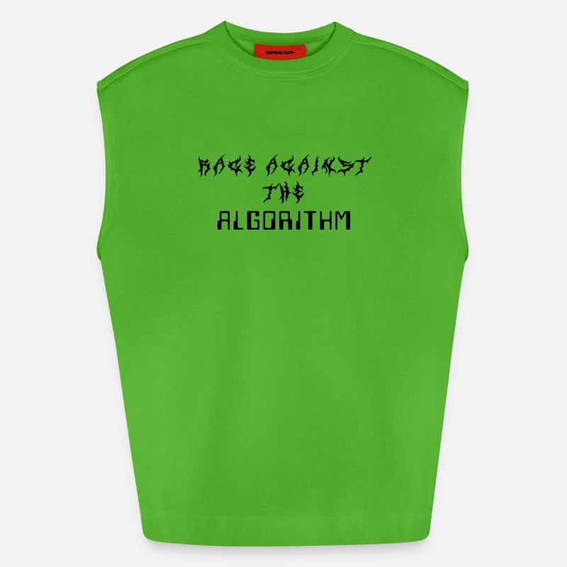 Rage against the Algorithm - Heavyweight Oversized Organic Tank Top Made in EU - Apple Neon