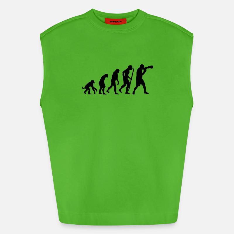 Evolution de la boxe - Débardeur bio épais oversize fabriqué en UE - Apple Neon