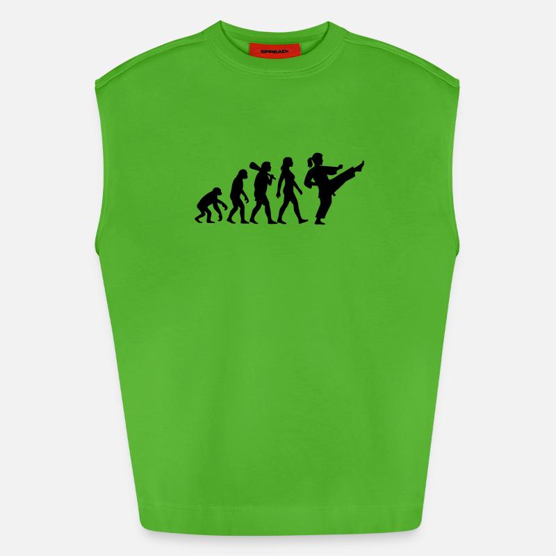 Karate Evolution - Heavyweight Oversized Organic Tank Top Made in EU - Apple Neon