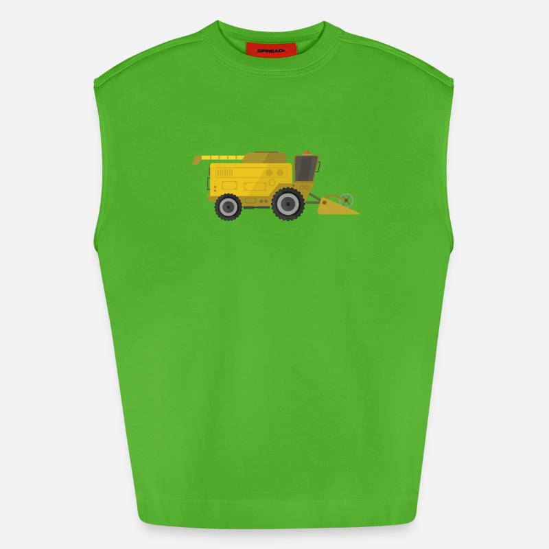 Moissonneuse-batteuse - Débardeur bio épais oversize fabriqué en UE - Apple Neon