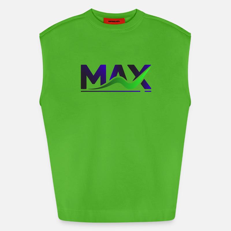 MAX Wave Gradient Logo Tee - Heavyweight Oversized Organic Tank Top Made in EU - Apple Neon