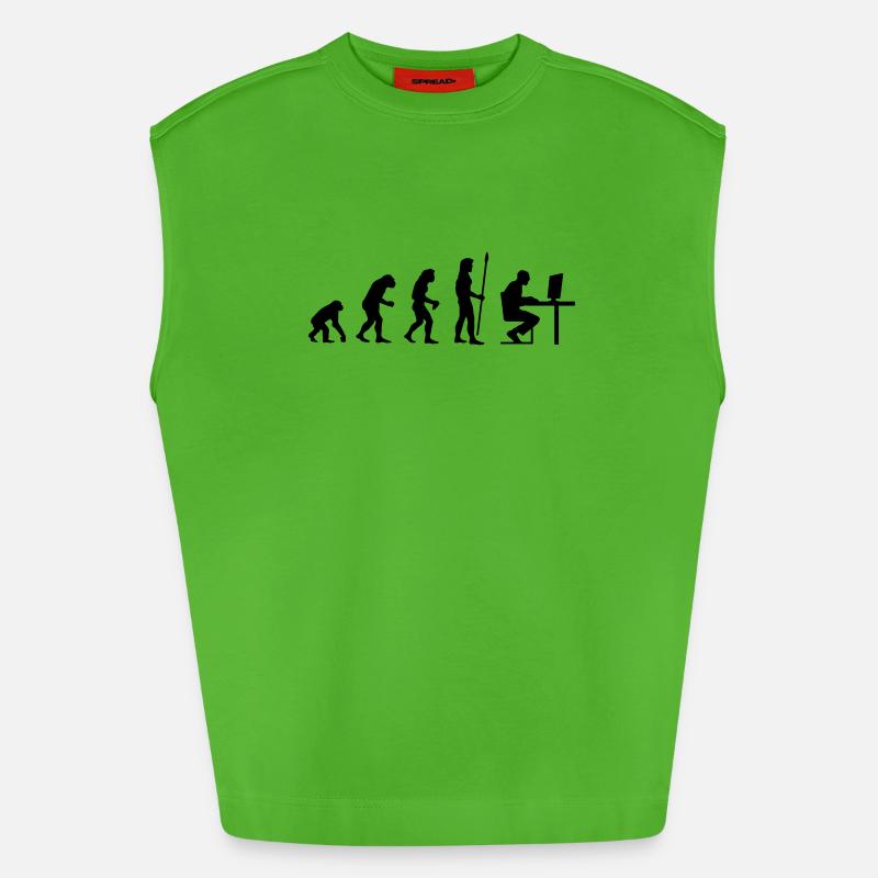 evolution_pc_3 - Heavyweight Oversized Organic Tank Top Made in EU - Apple Neon