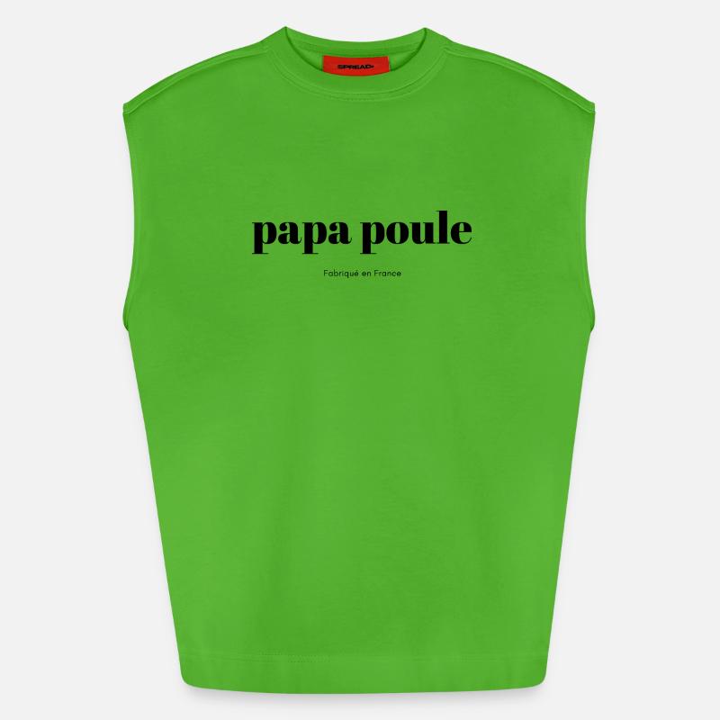 Daddy-Chicken-script - Heavyweight Oversized Organic Tank Top Made in EU - Apple Neon