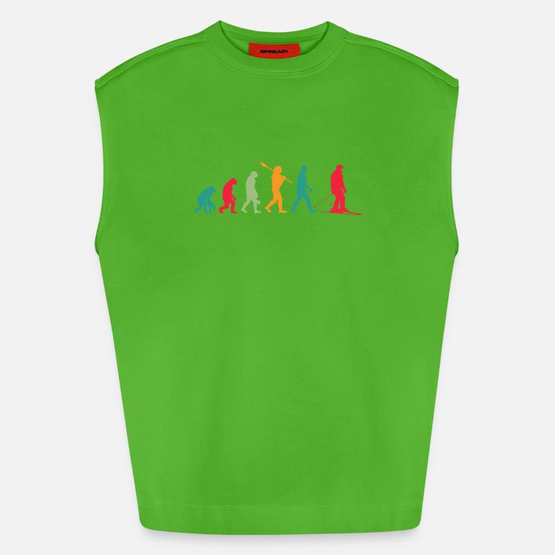 Evolution Ski - Débardeur bio épais oversize fabriqué en UE - Apple Neon