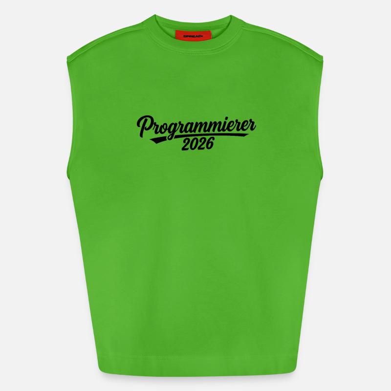 Programmeur 2026 – Conception de codage - Débardeur bio épais oversize fabriqué en UE - Apple Neon