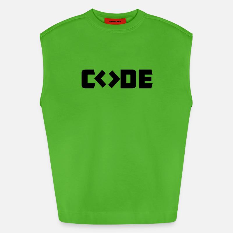 Programmer Code - Heavyweight Oversized Organic Tank Top Made in EU - Apple Neon