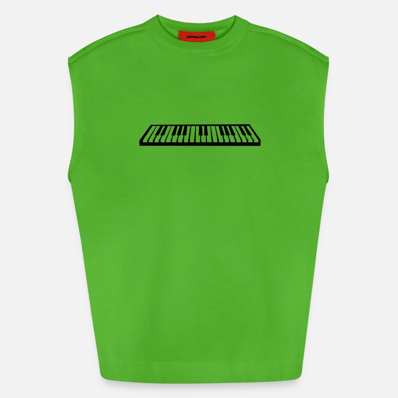 Klavier oder Keyboard - Heavyweight Oversized Organic Tank Top Made in EU - Apple Neon