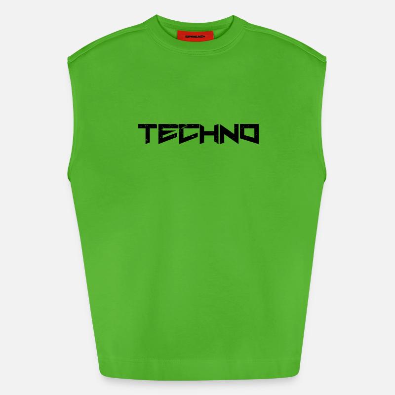 Techno - Débardeur bio épais oversize fabriqué en UE - Apple Neon