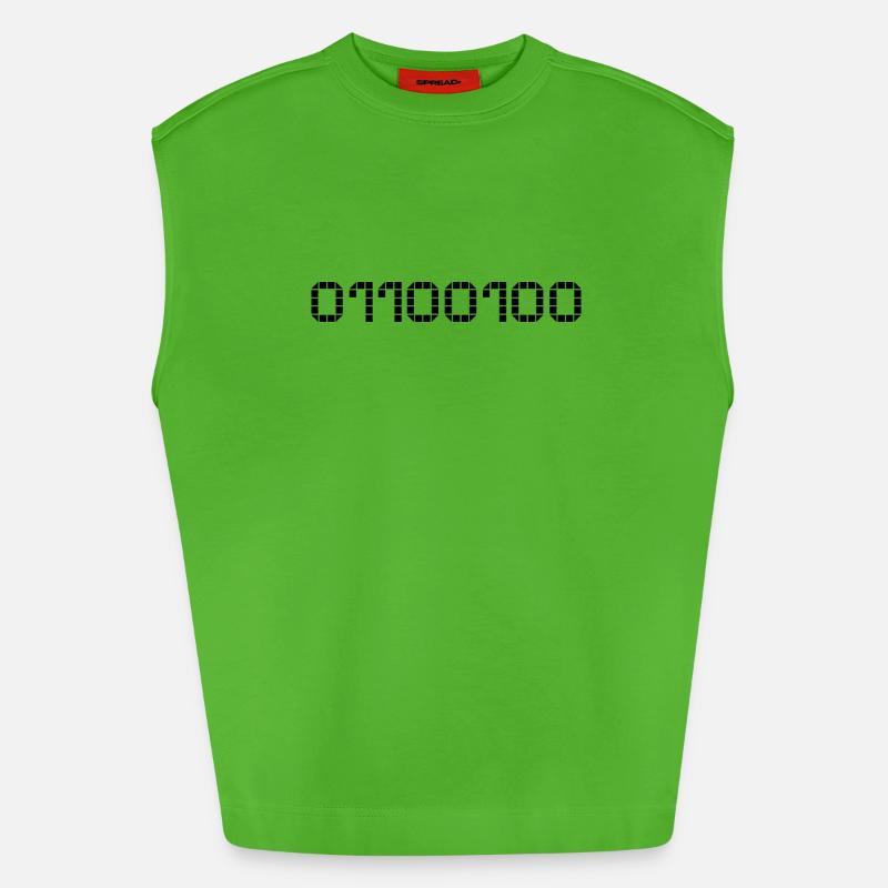 Binary notation - 100 - Heavyweight Oversized Organic Tank Top Made in EU - Apple Neon