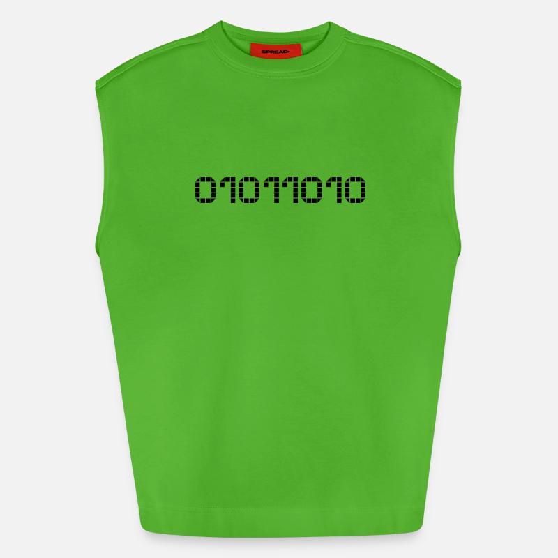 Binary notation - 90 - Heavyweight Oversized Organic Tank Top Made in EU - Apple Neon