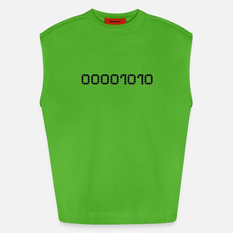 Binary notation - 10 - Heavyweight Oversized Organic Tank Top Made in EU - Apple Neon
