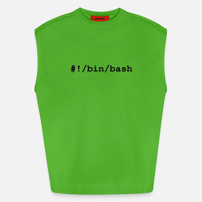 Bash / Bourne-Again Shell in Linux and Unix - Heavyweight Oversized Organic Tank Top Made in EU - Apple Neon