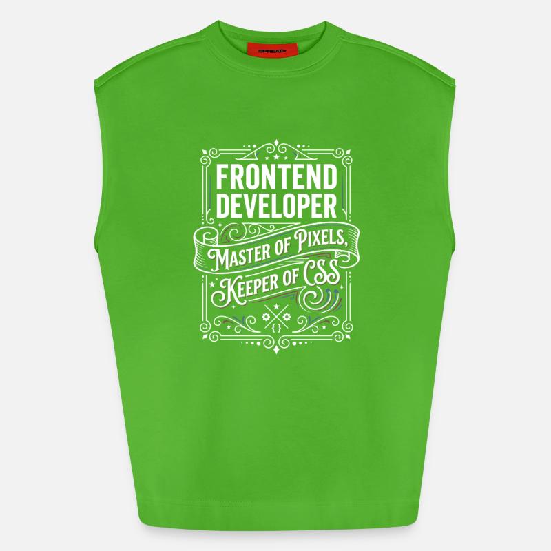 Frontend Developer Pixelmeister CSS - Heavyweight Oversized Organic Tank Top Made in EU - Apple Neon