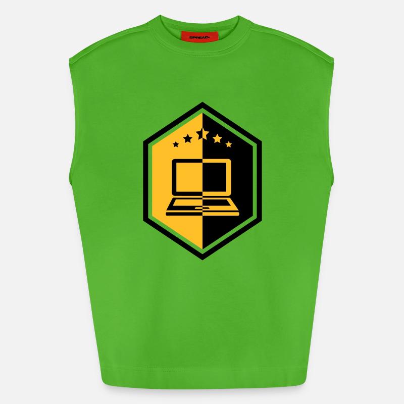 Computing / Informatik / Informatique - Heavyweight Oversized Organic Tank Top Made in EU - Apple Neon