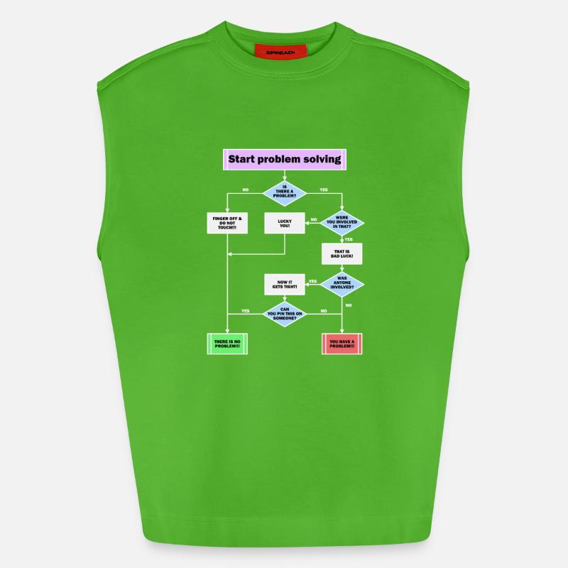 Problem solving - Heavyweight Oversized Organic Tank Top Made in EU - Apple Neon