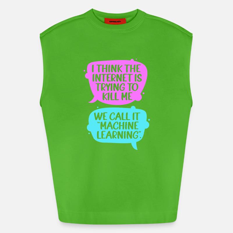 GPT Programmer Coder - Heavyweight Oversized Organic Tank Top Made in EU - Apple Neon