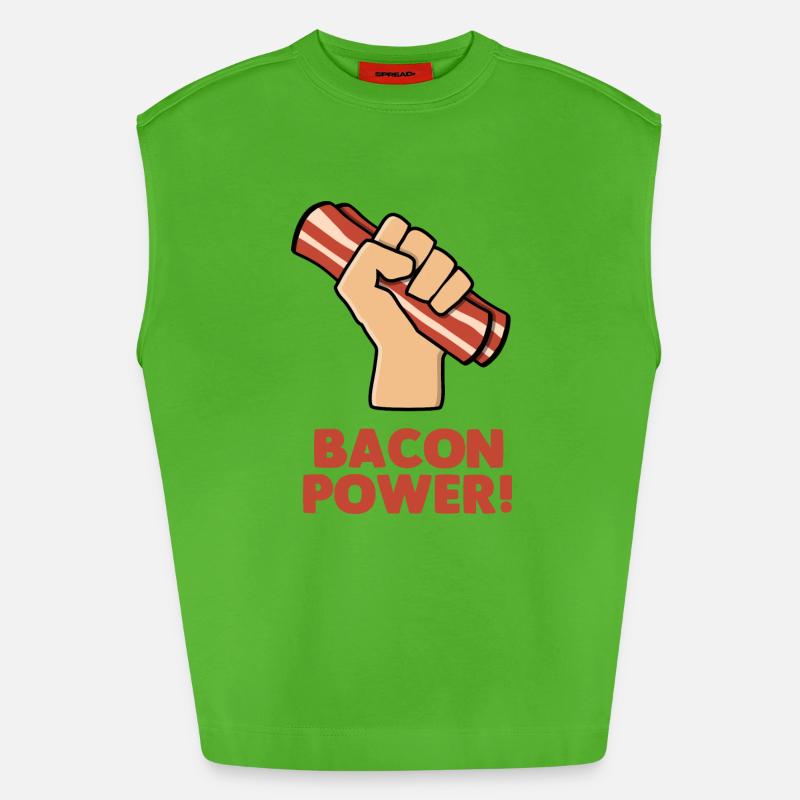 Bacon Power - Heavyweight Oversized Organic Tank Top Made in EU - Apple Neon