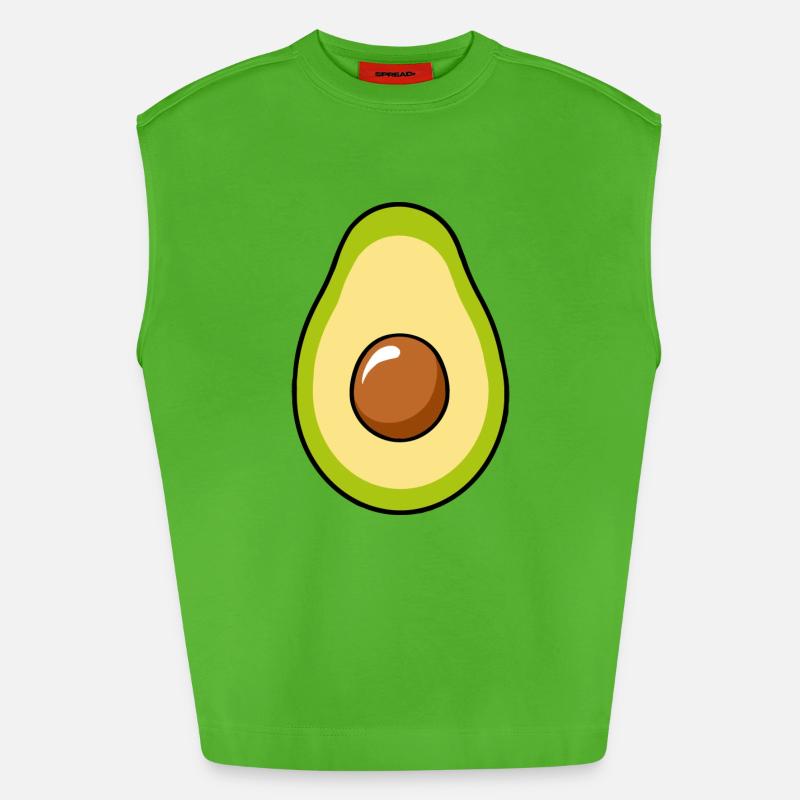 Avocado - Heavyweight Oversized Organic Tank Top Made in EU - Apple Neon