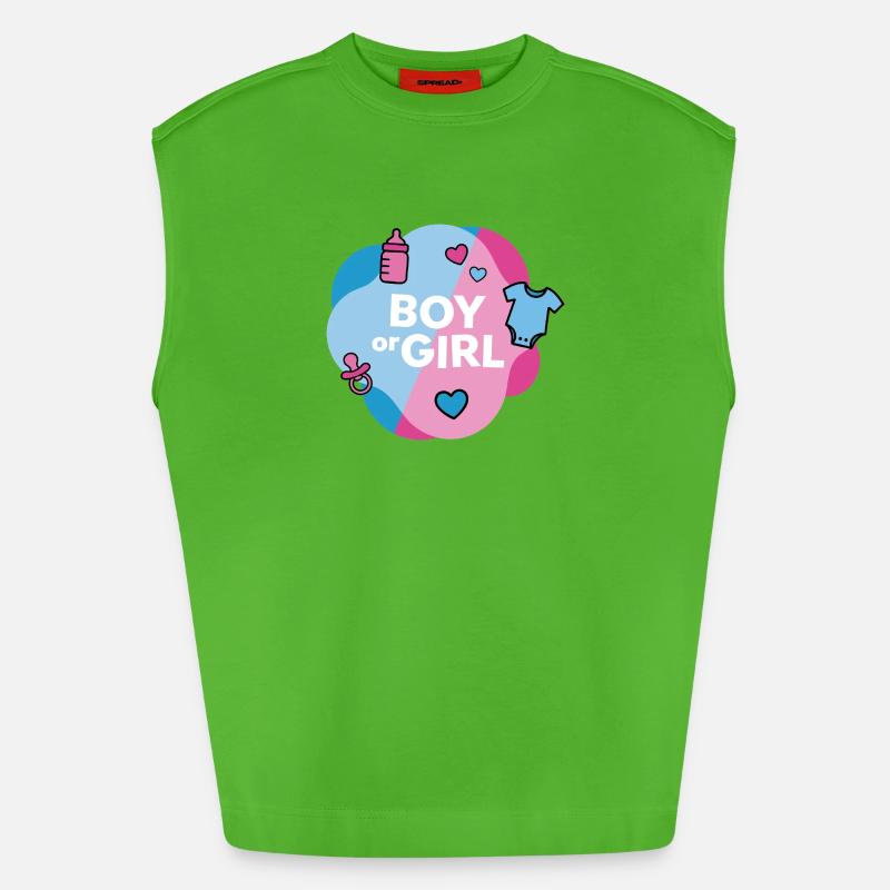 Geschlecht enthüllen Junge oder Mädchen - Heavyweight Oversized Organic Tank Top Made in EU - Apple Neon