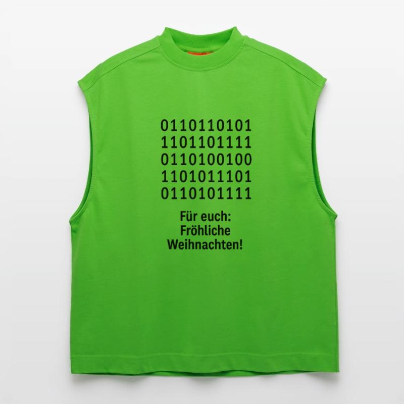 Christmas Code Binary Pattern Heavyweight Oversized Organic Tank Top Made in EU