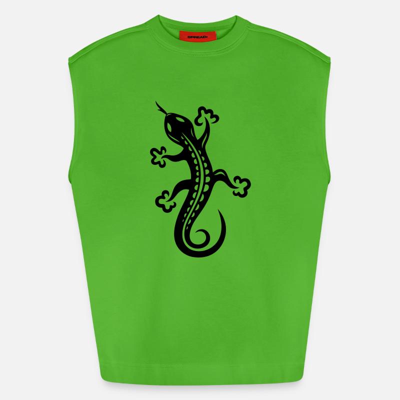 Echse, Eidechse - Heavyweight Oversized Organic Tank Top Made in EU - Apple Neon