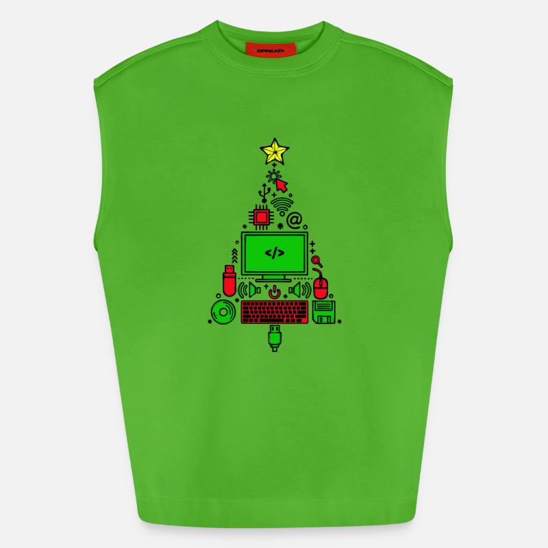 Code Computer Code Debug Skripting Programmierer - Heavyweight Oversized Organic Tank Top Made in EU - Apple Neon