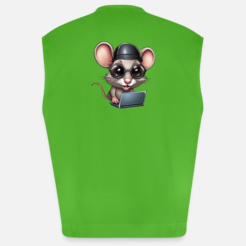 computer, computer geek, computer scientist - Heavyweight Oversized Organic Tank Top Made in EU - Apple Neon