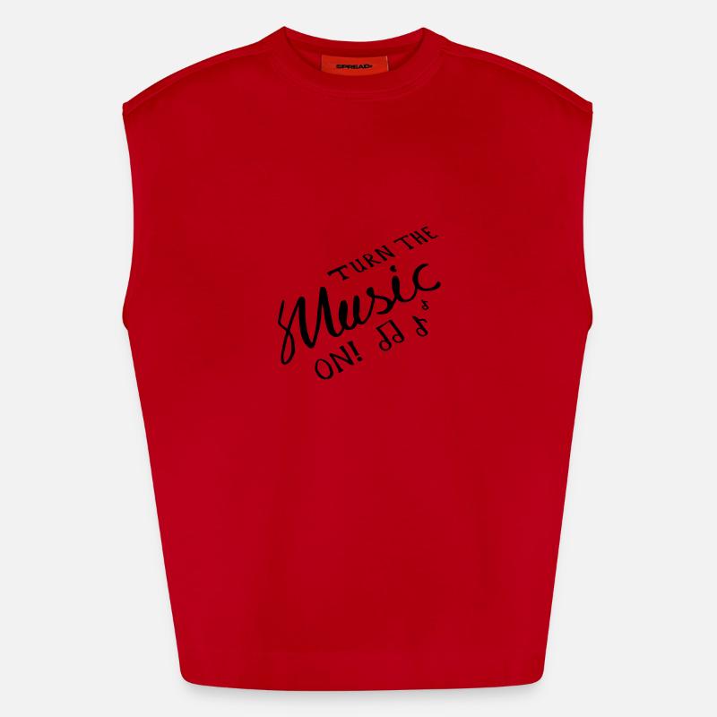 Turn the Music On! - Heavyweight Oversized Organic Tank Top Made in EU - red