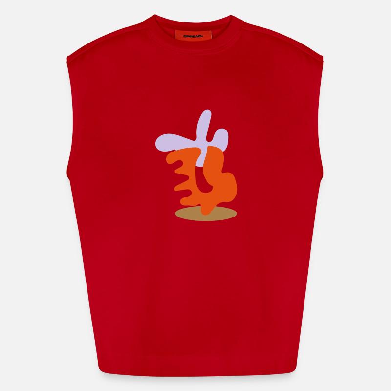 Formes abstraites Débardeur bio épais oversize fabriqué en UE