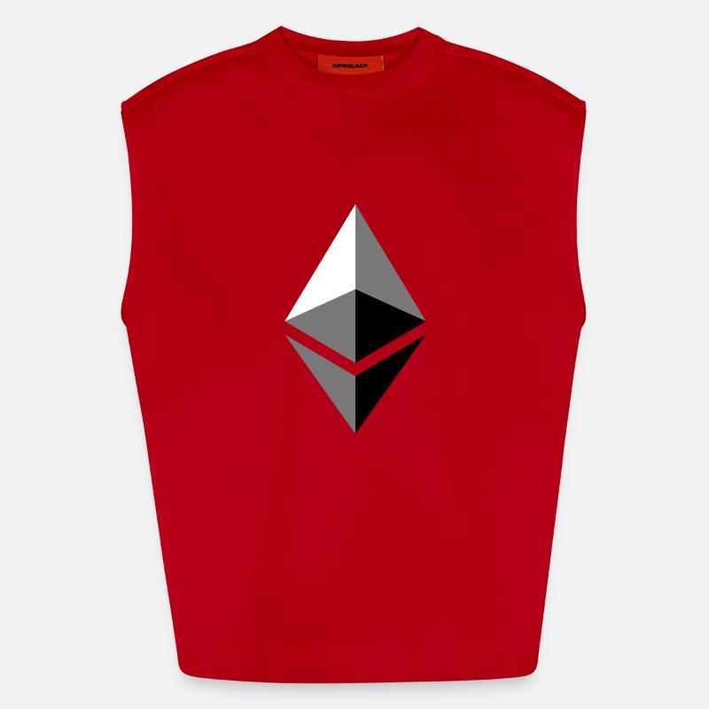 etherium ether ETH - Heavyweight Oversized Organic Tank Top Made in EU - Rot