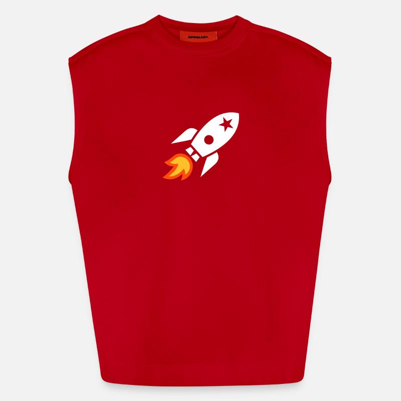 Fusée - Débardeur bio épais oversize fabriqué en UE - rouge