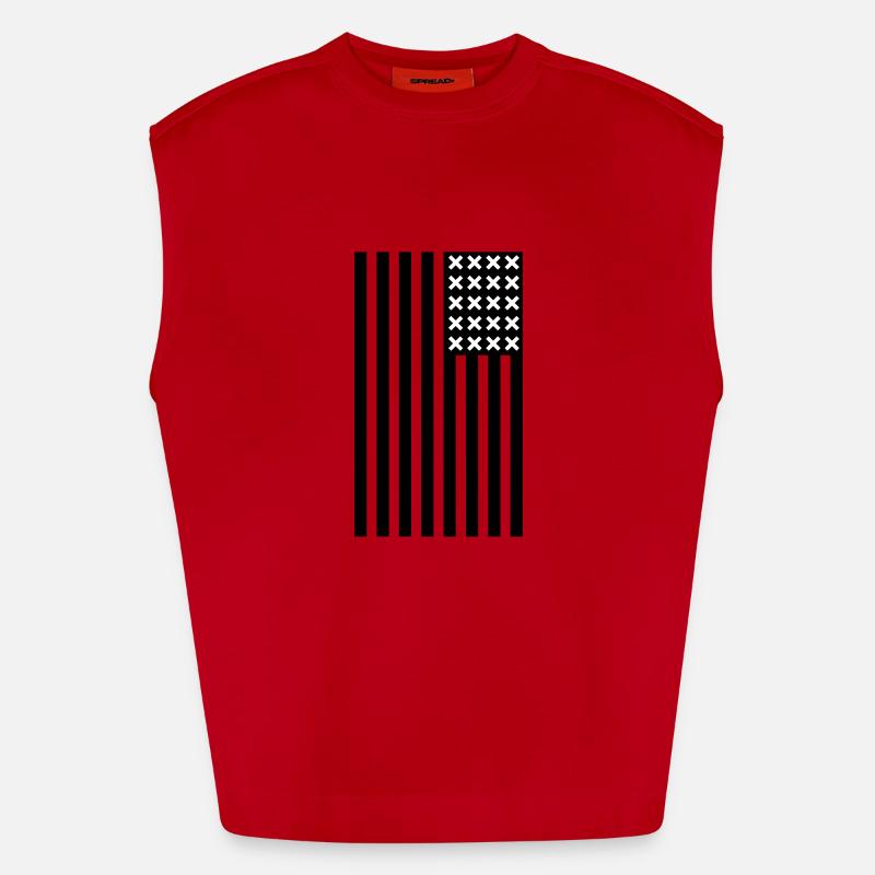 Drapeau de l'Amérique Débardeur bio épais oversize fabriqué en UE