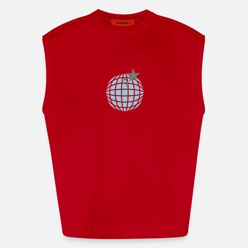 Boule disco / globe disco (2c) Débardeur bio épais oversize fabriqué en UE