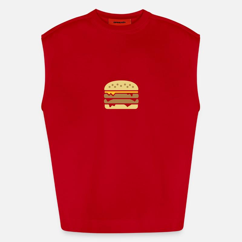 Burger - Heavyweight Oversized Organic Tank Top Made in EU - red